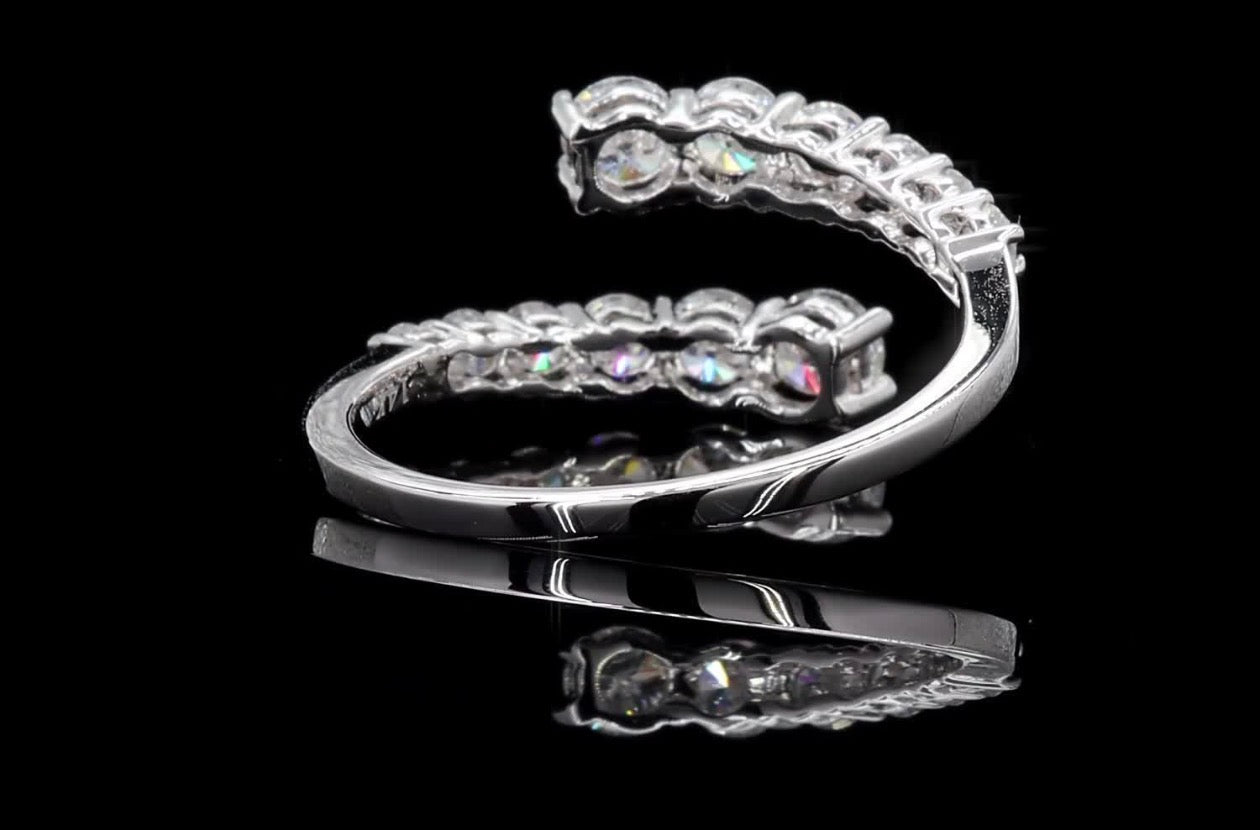 1 CT Lab-Grown Diamond Bypass Ring – 14K White Gold