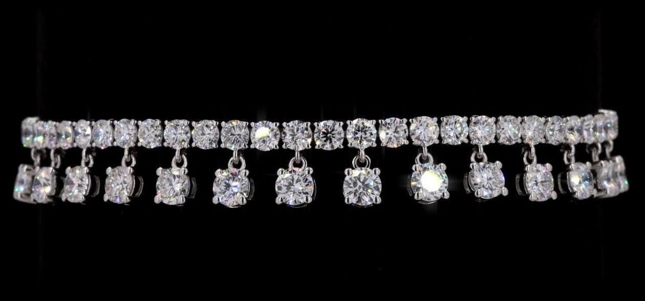 7.35 CT Dangling Diamond Tennis Bracelet