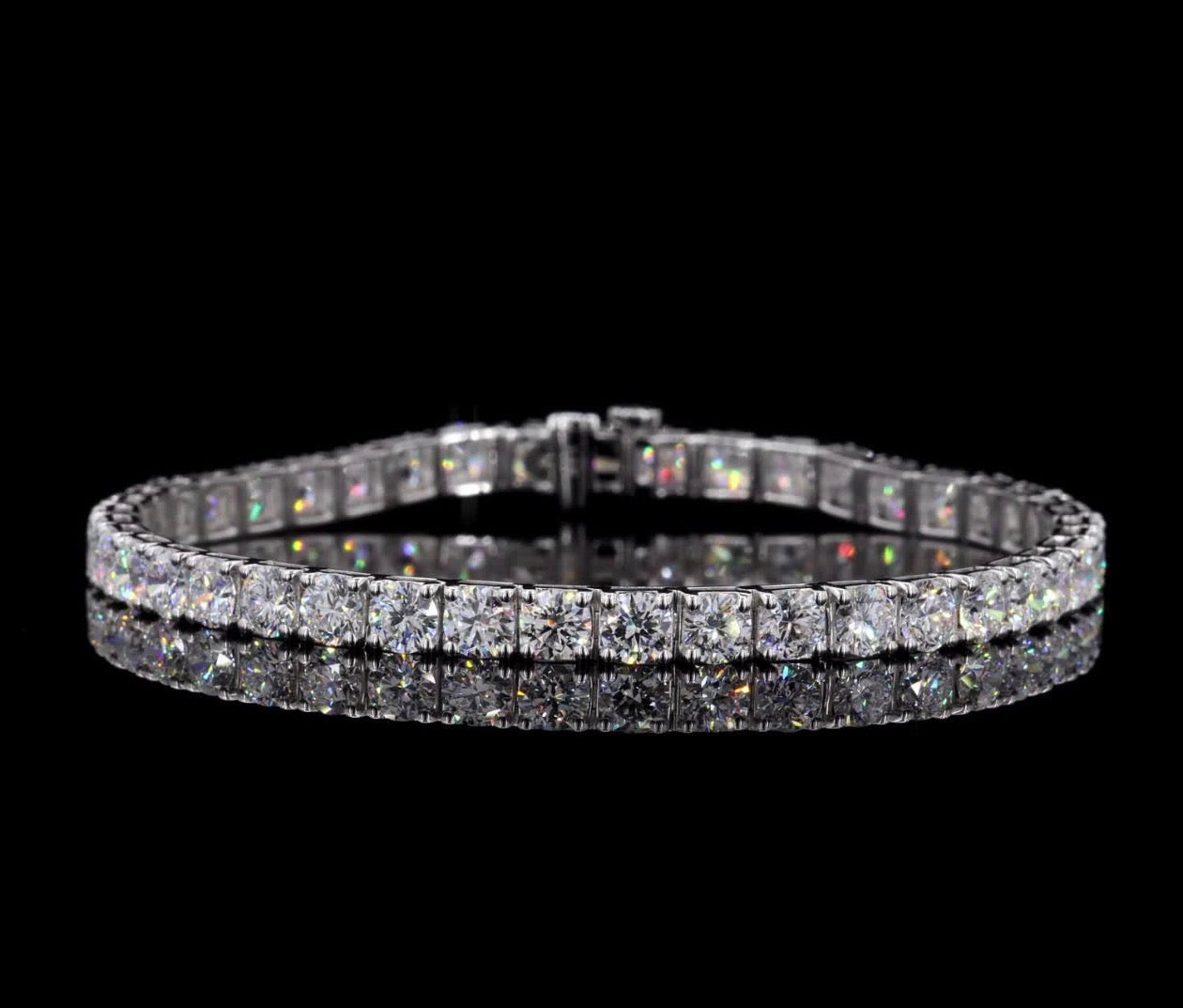10 CT Lab-Grown Diamond Tennis Bracelet – 14K White Gold