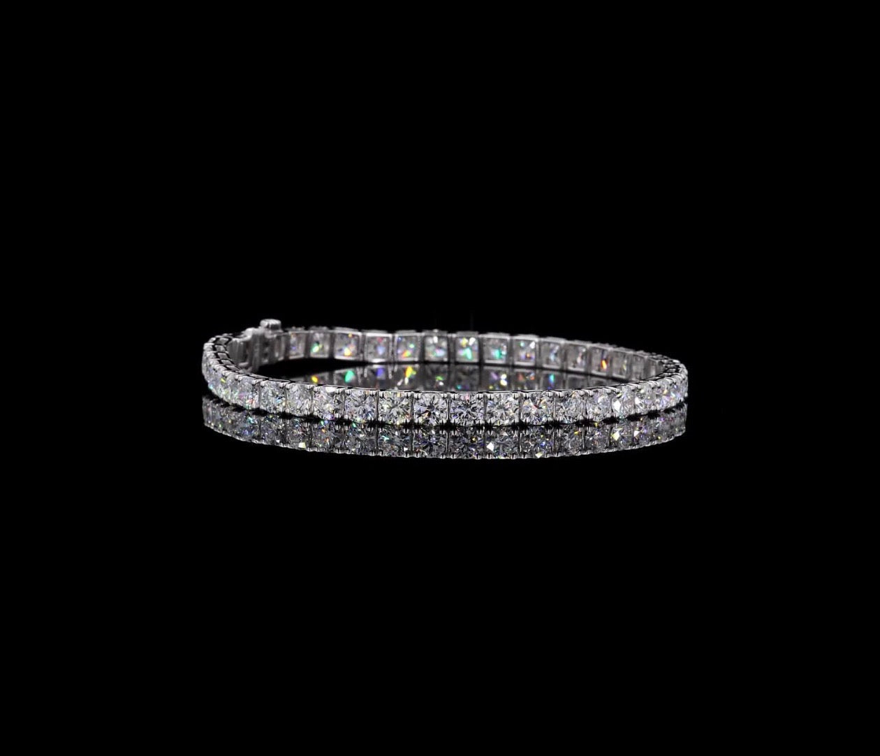 10 CT Lab-Grown Diamond Tennis Bracelet – 14K White Gold