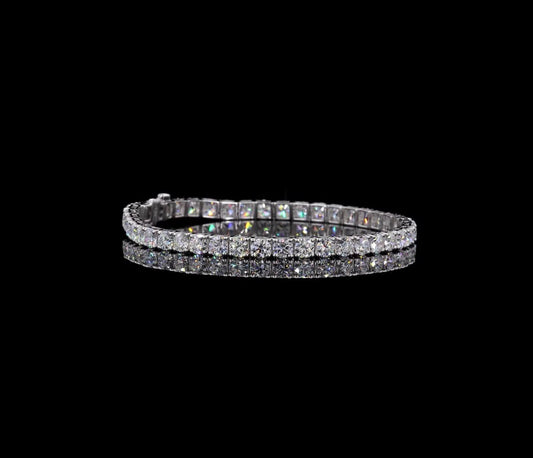 10 CT Lab-Grown Diamond Tennis Bracelet – 14K White Gold