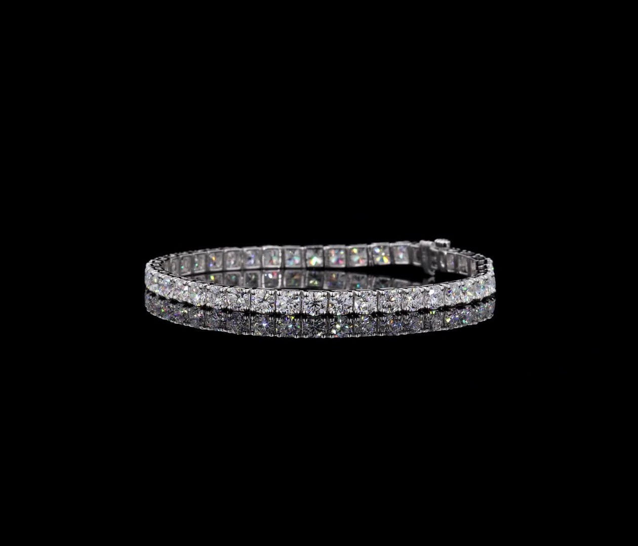 10 CT Lab-Grown Diamond Tennis Bracelet – 14K White Gold