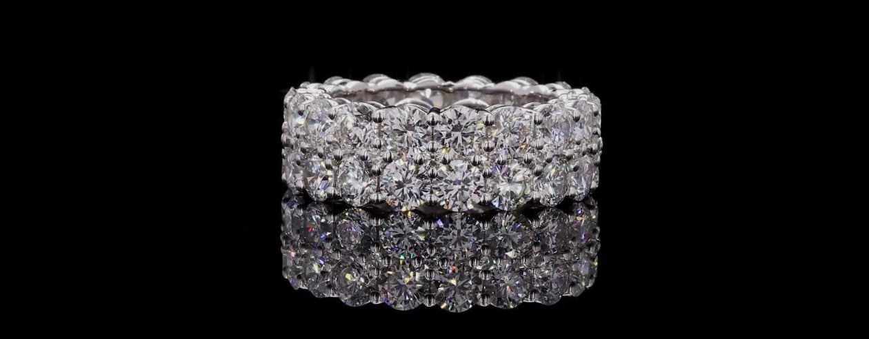 8 CT Lab-Grown Diamond Eternity Band – 14K White Gold