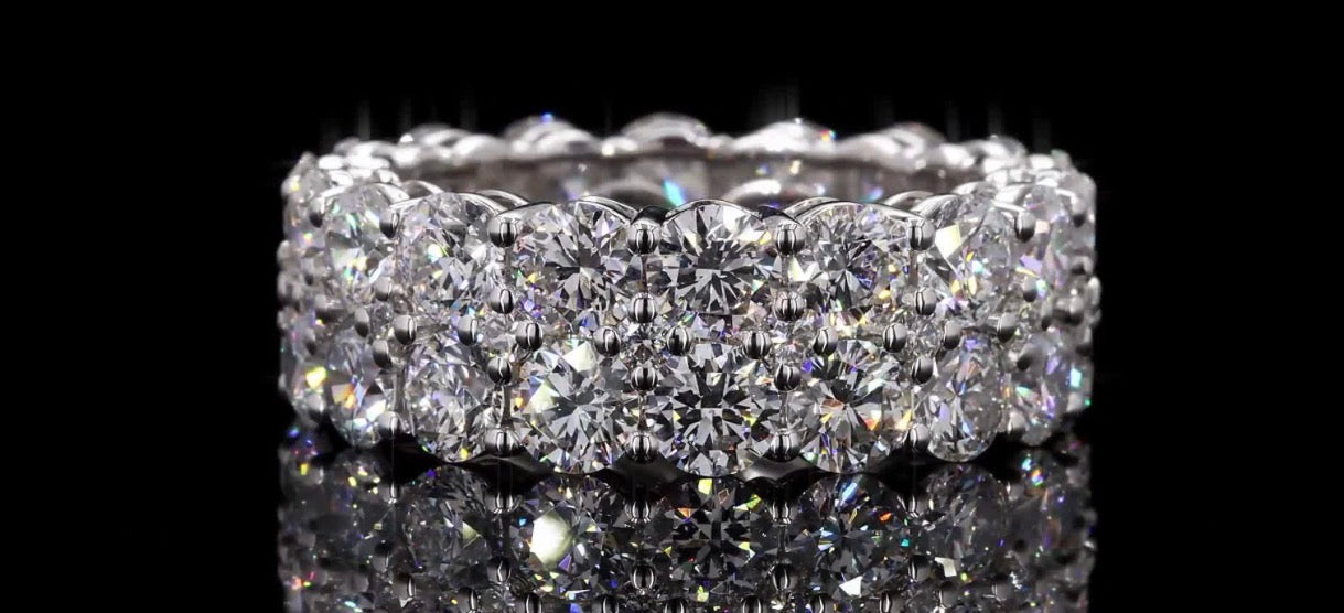 8 CT Lab-Grown Diamond Eternity Band – 14K White Gold