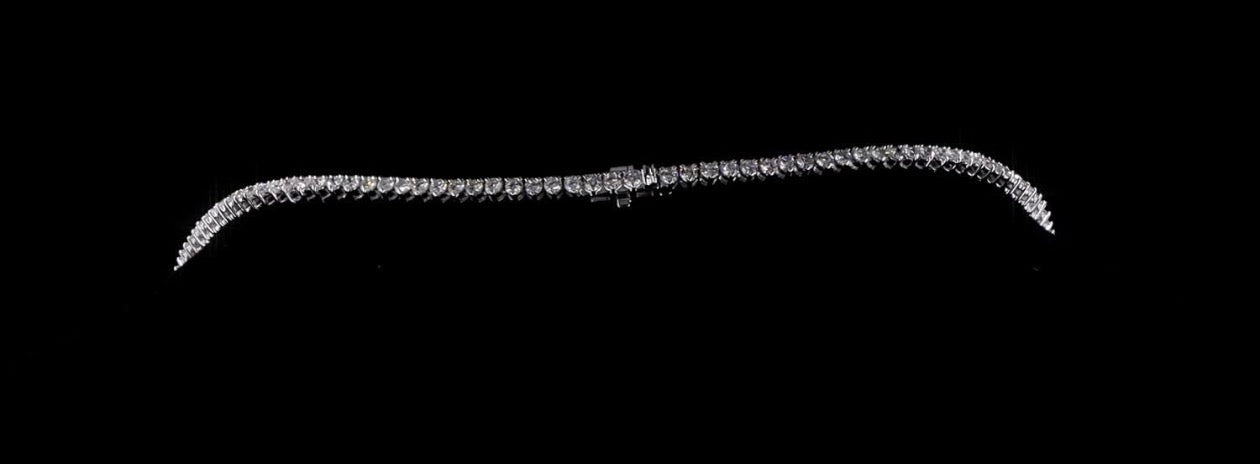 15 CT Lab-Grown Diamond Riviera Necklace – 14K White Gold