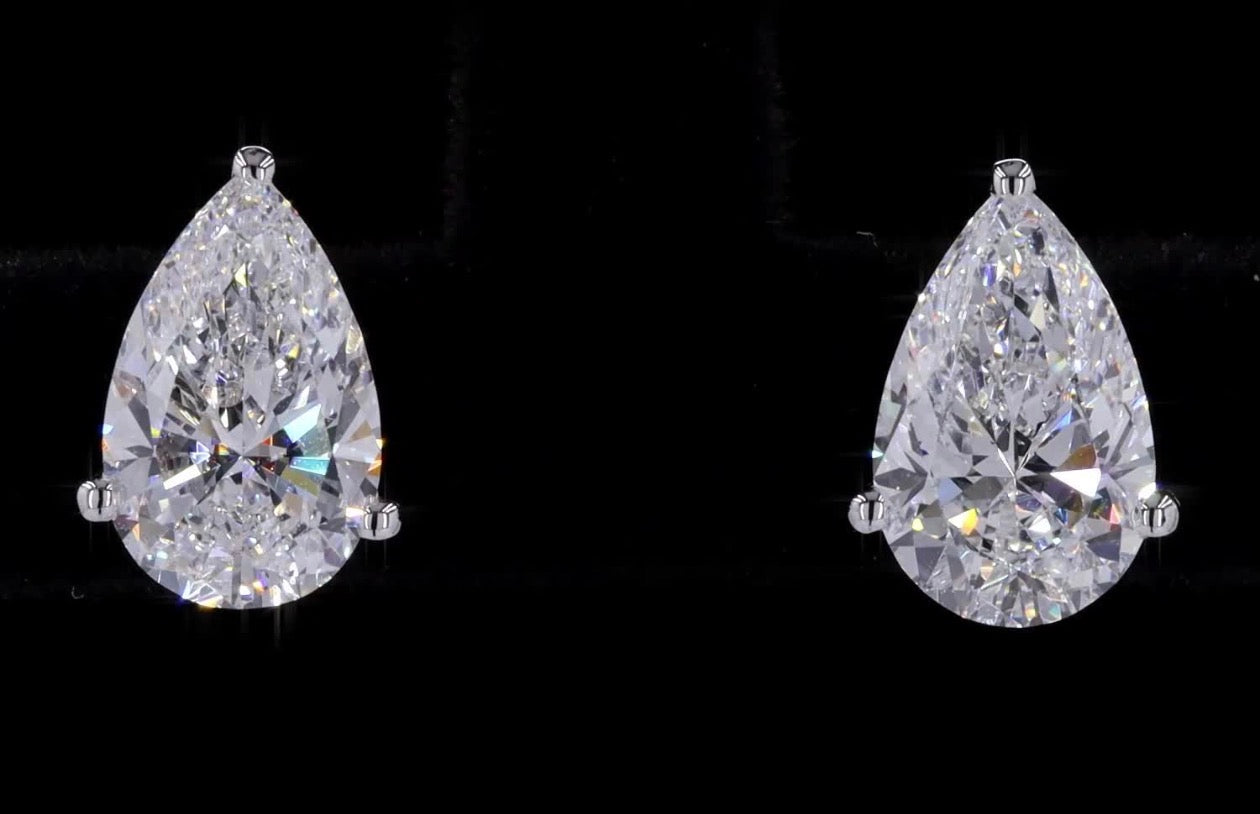 2 CT Pear Lab-Grown Diamond Stud Earrings – 14K White Gold