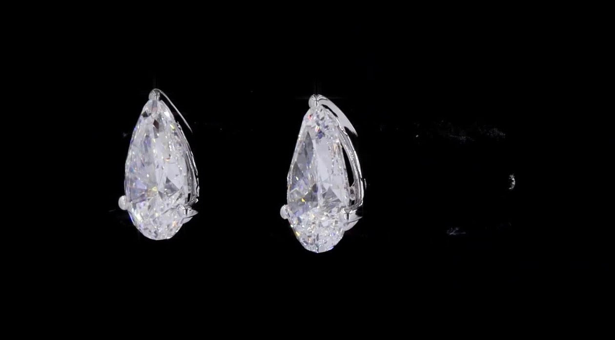 2 CT Pear Lab-Grown Diamond Stud Earrings – 14K White Gold
