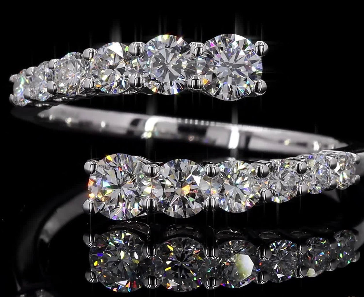 1 CT Lab-Grown Diamond Bypass Ring – 14K White Gold