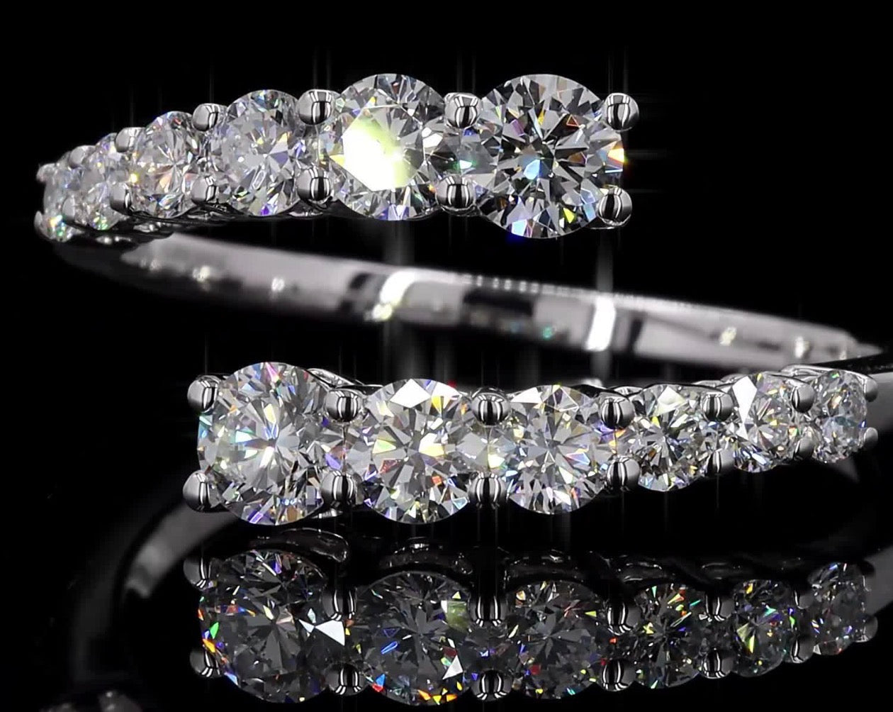1 CT Lab-Grown Diamond Bypass Ring – 14K White Gold