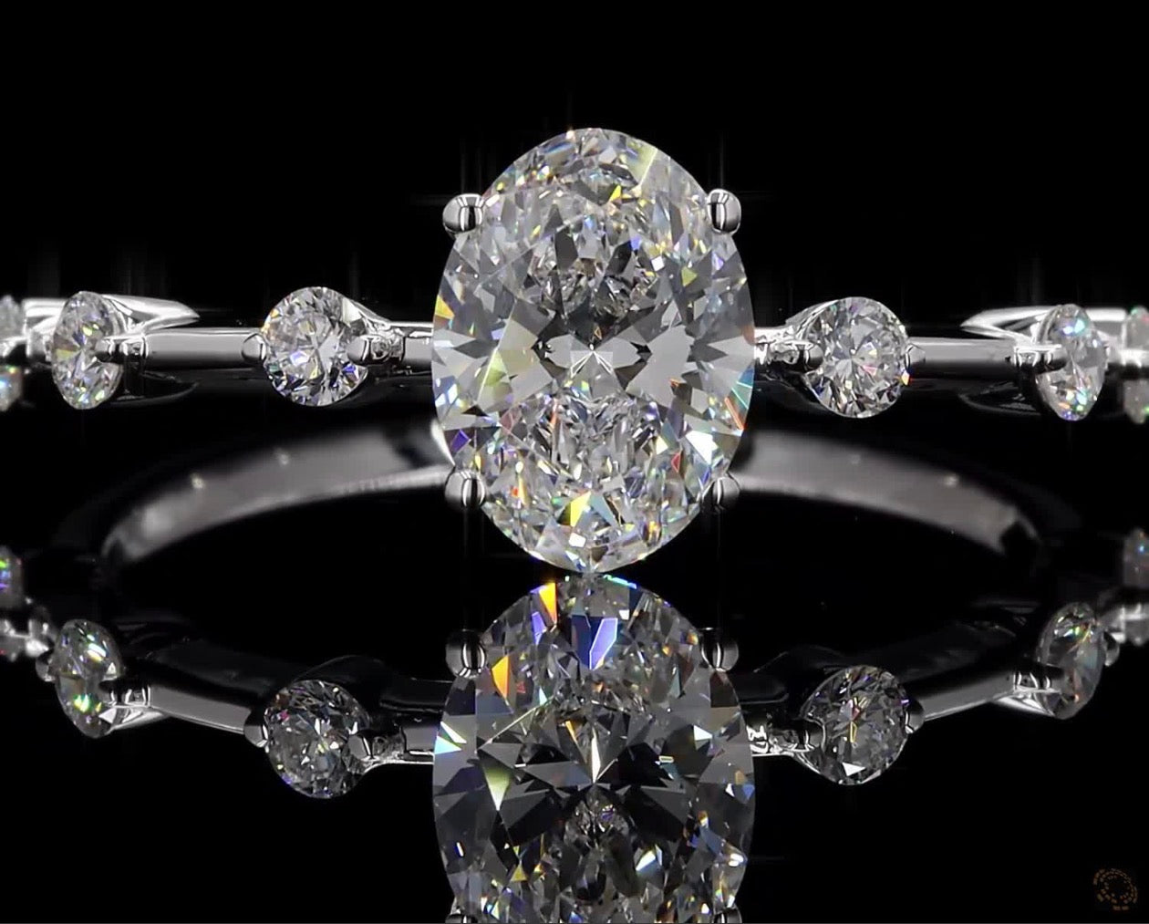 1.25 CT Oval Lab-Grown Diamond Engagement Ring – 14K White Gold