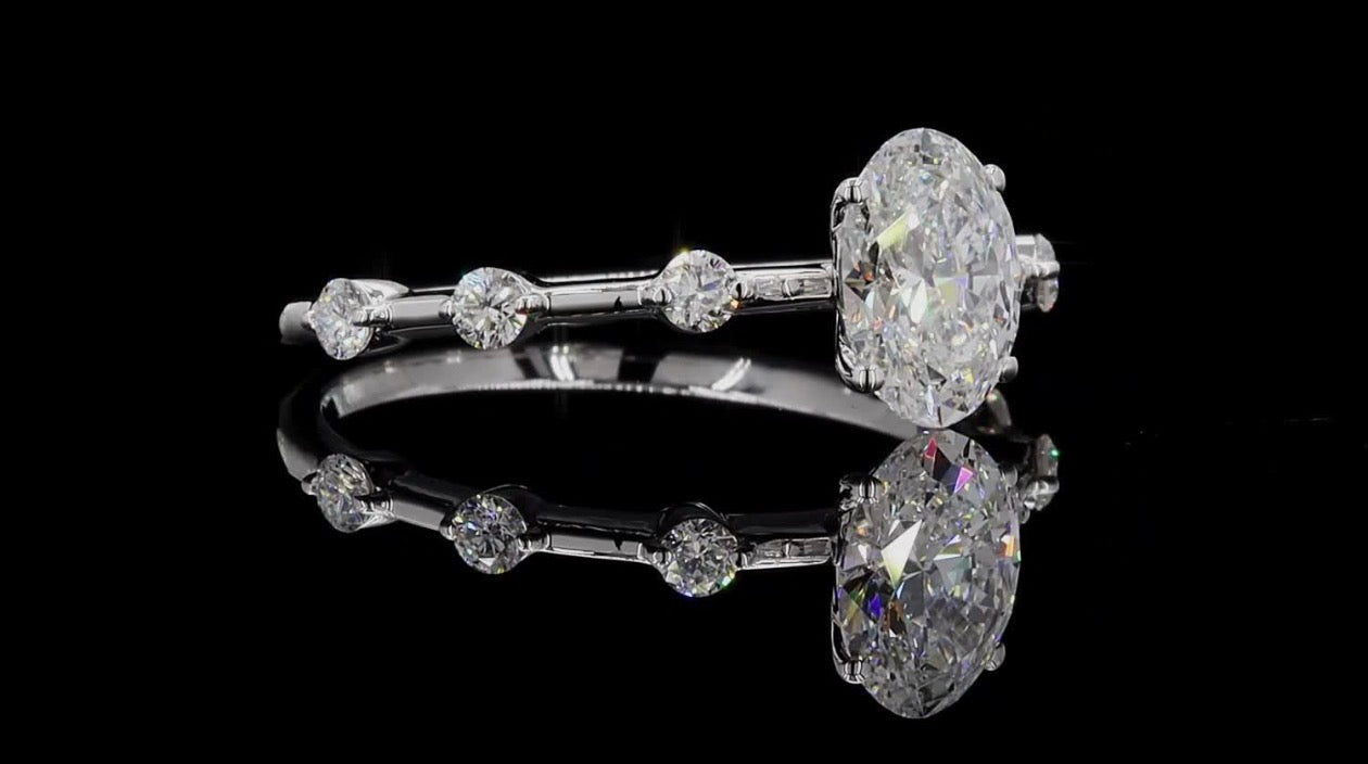 1.25 CT Oval Lab-Grown Diamond Engagement Ring – 14K White Gold