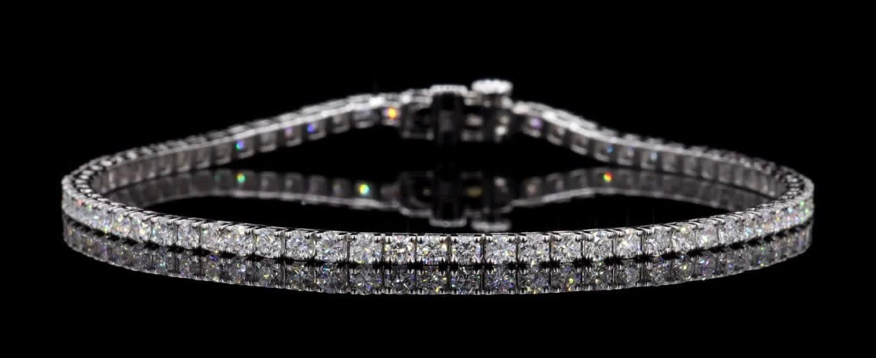 3 CT Lab-Grown Diamond Tennis Bracelet – 14K White Gold