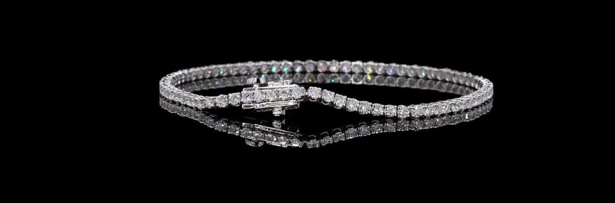 2 CT Lab-Grown Diamond Tennis Bracelet – 14K White Gold