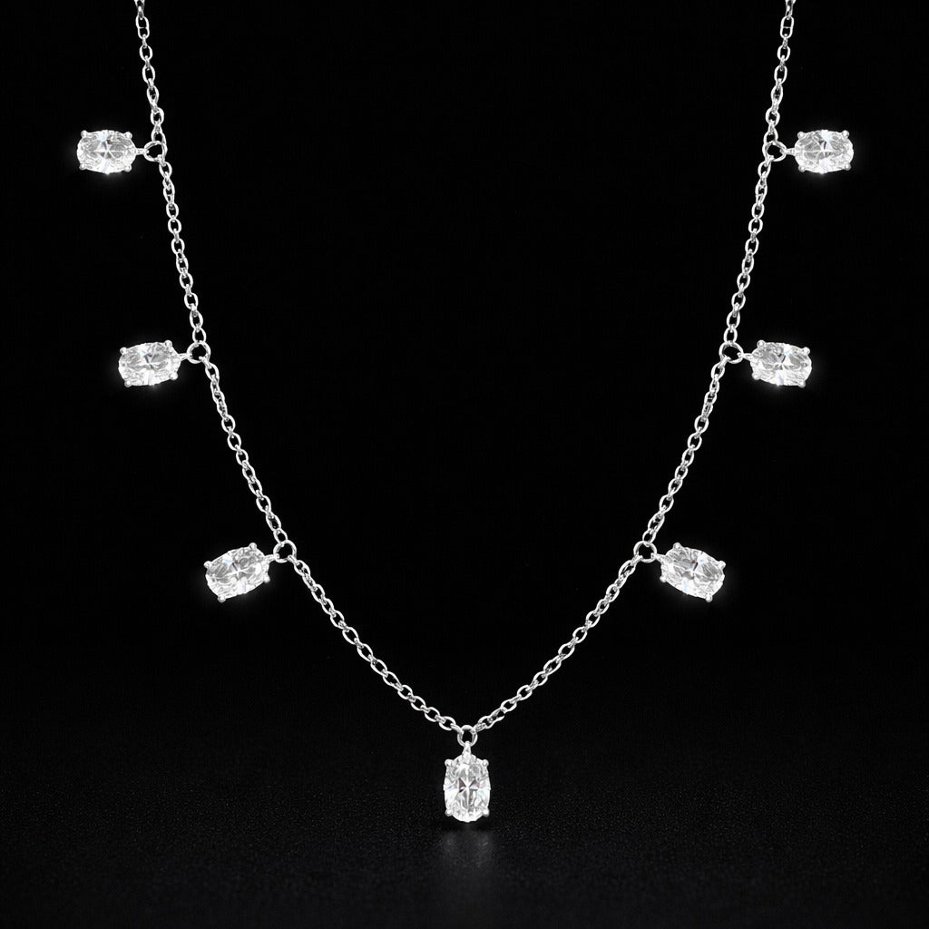 3 CT Diamond By The Yard Necklace (14K White Gold) – VS1 Clarity