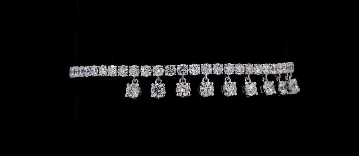 7.35 CT Dangling Diamond Tennis Bracelet