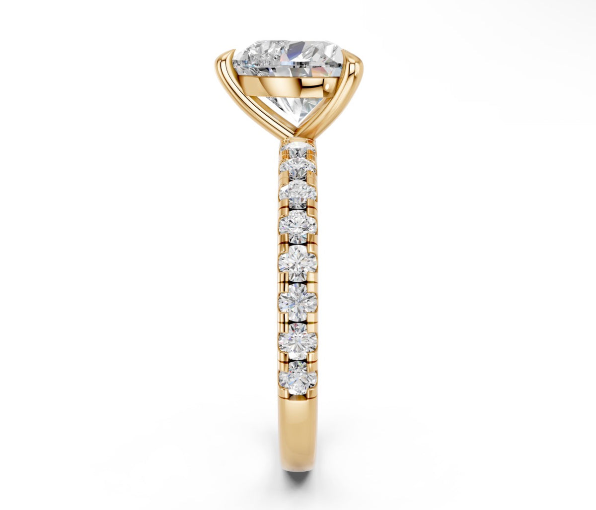 2.10 CTW Heart Lab Diamond Engagement Ring – 14K White Gold or Yellow Gold