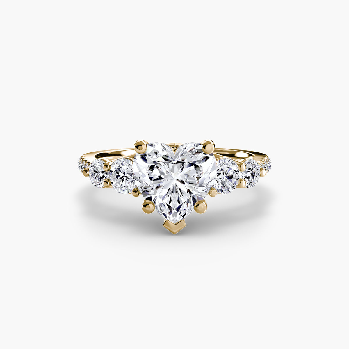 Five Stone Ring with Pavé Band
