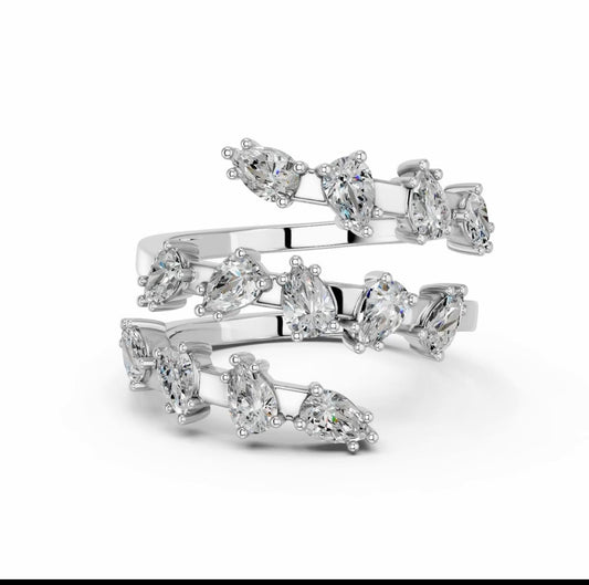 1.12 CTW Pear Lab Diamond Swirl Ring