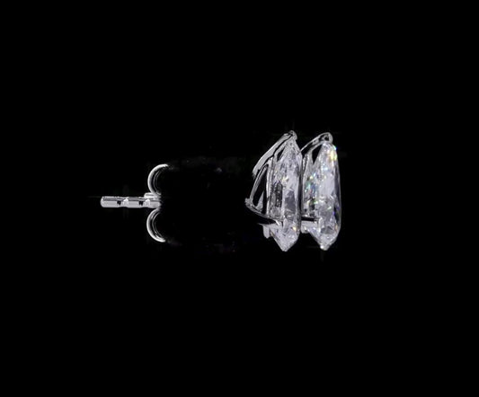 2 CT Pear Lab-Grown Diamond Stud Earrings – 14K White Gold