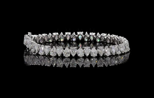 11.50 CT Pear Shape Lab Diamond Tennis Bracelet
