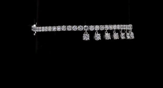 7.35 CT Dangling Diamond Tennis Bracelet
