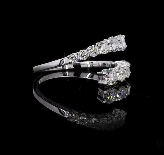 1 CT Lab-Grown Diamond Bypass Ring – 14K White Gold