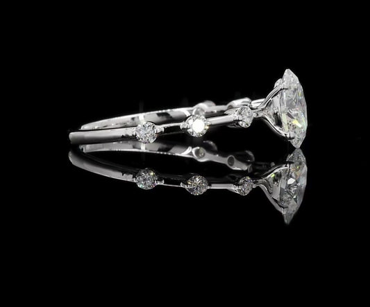 1.25 CT Oval Lab-Grown Diamond Engagement Ring – 14K White Gold