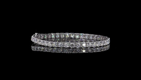 10 CT Lab-Grown Diamond Tennis Bracelet – 14K White Gold