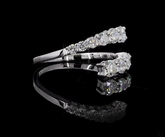 1 Carat Lab Diamond Bypass Ring in 14K White Gold