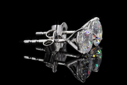2 CT Lab-Grown Diamond Martini Stud Earrings – 14K White Gold