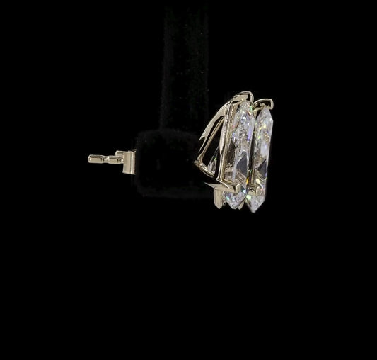 5.00 CTW Pear Lab Diamond Stud Earrings – 14K Yellow Gold